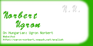 norbert ugron business card